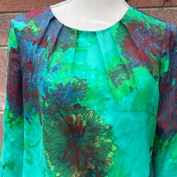 J. Crew Top Floral Print Chiffon Size X-SMALL  Hothouse - Picture 8 of 8